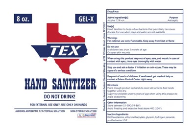 8 Oz Label (4   8 Oz Gel X Bottle)